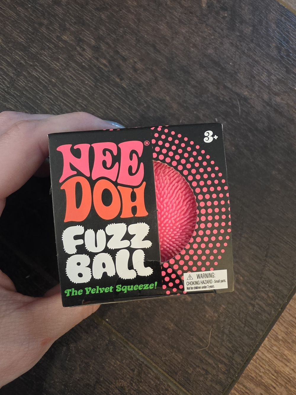 NeeDoh Fuzz Ball Pink Schylling NEW Sealed Velvet Sensory Squishy Fidget